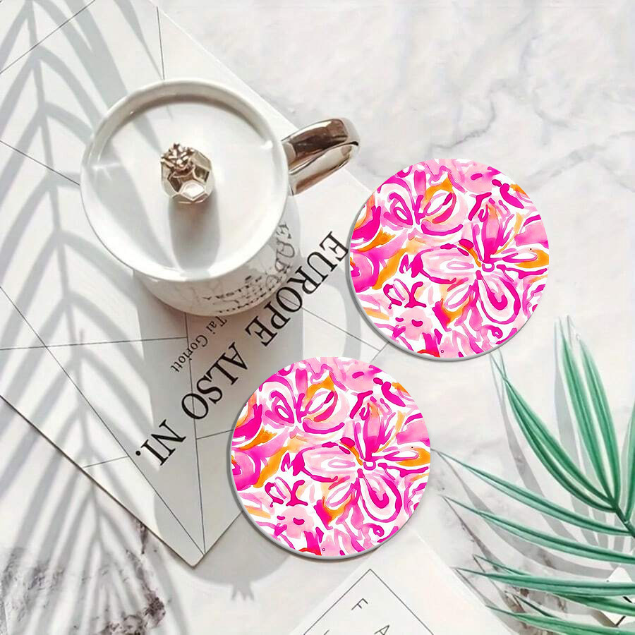 Coaster Sublimation Blank - 2PCS Washable Blank Sublimation Coasters,Soft 10cm