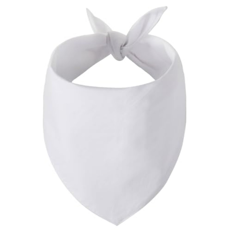 Bandana Blank White - Blank Dog Bandanas -1PCS, DIY Solid