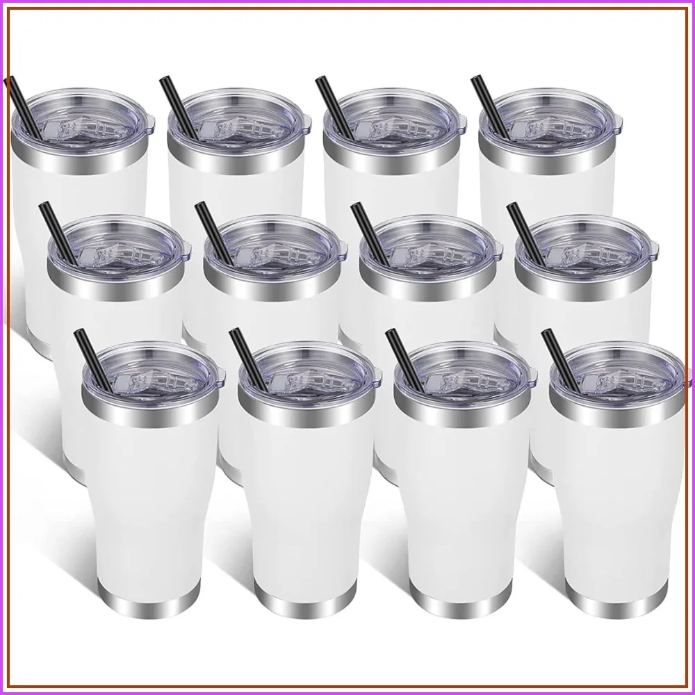 Tumbler 20Oz White - 20oz Stainless Steel Tumbler with Lid