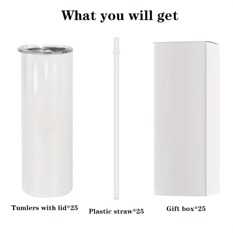 25pcs 20oz Straight Stainless  - Tumbler 20Oz White 리뷰 및 가격