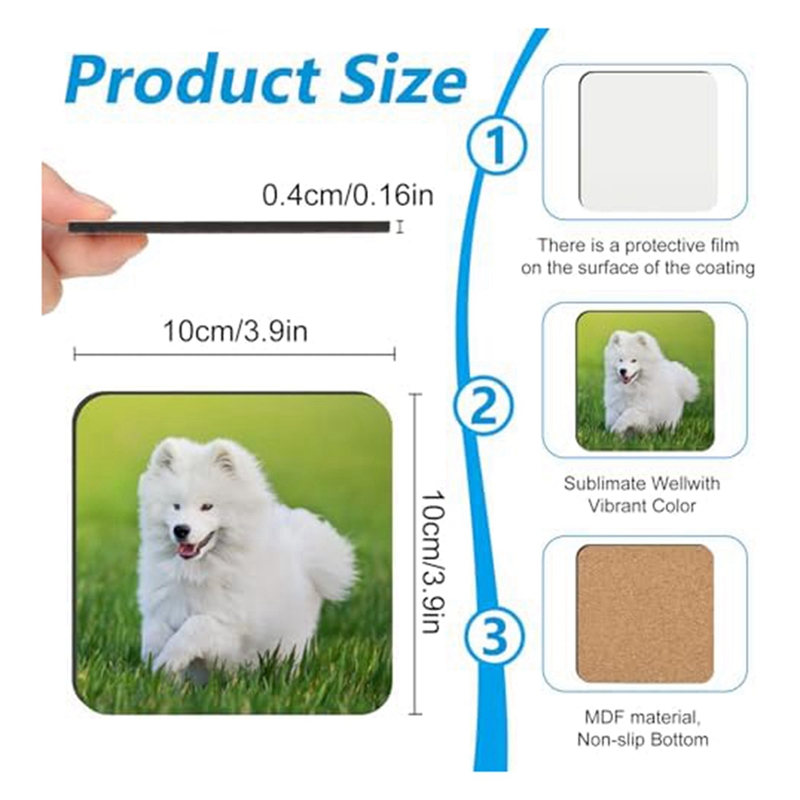 24 PCS Sublimation Coasters Bl - Coaster Sublimation Blank 리뷰 및 가격