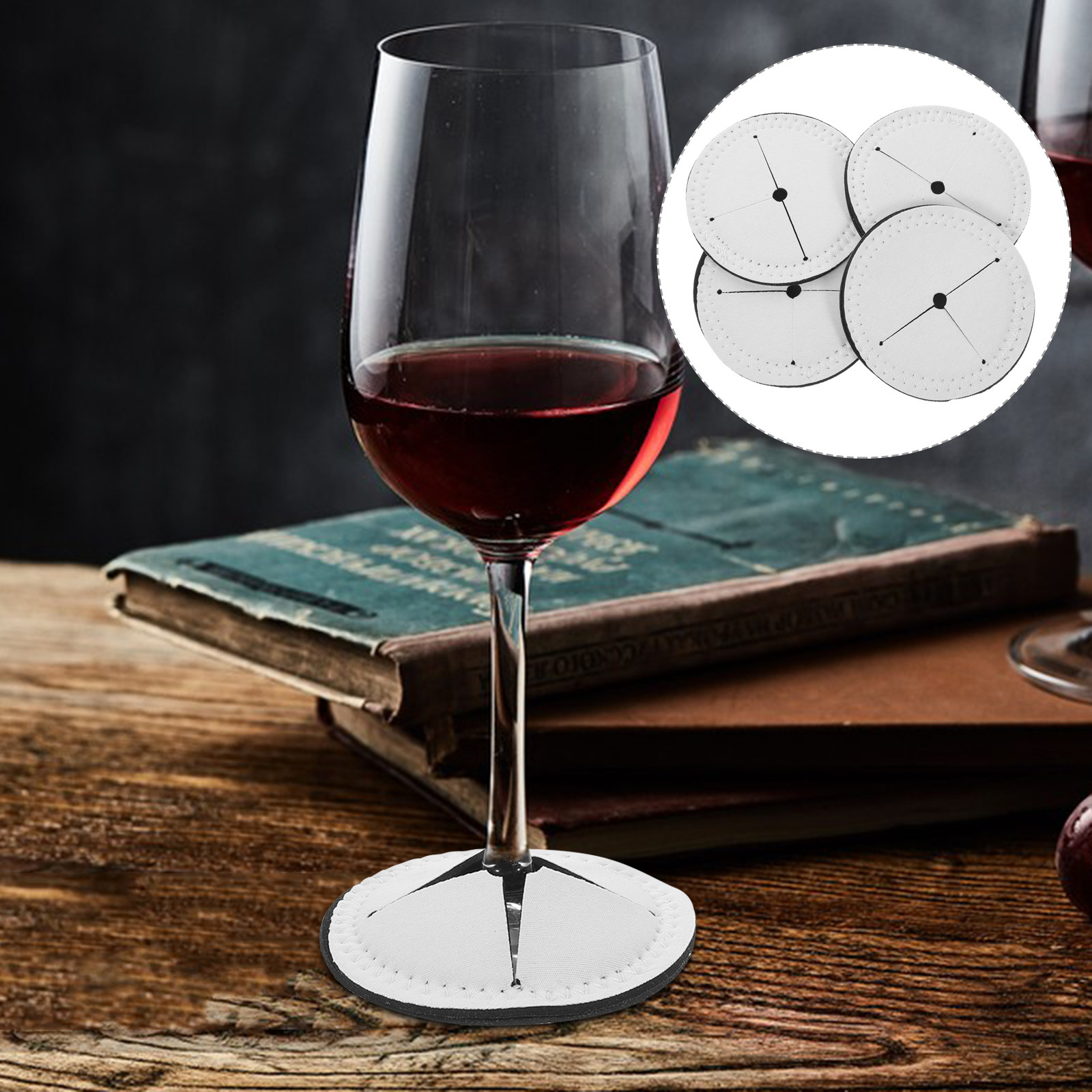 4Pcs Wine Cup Coasters Blank S - Coaster Sublimation Blank 리뷰 및 가격