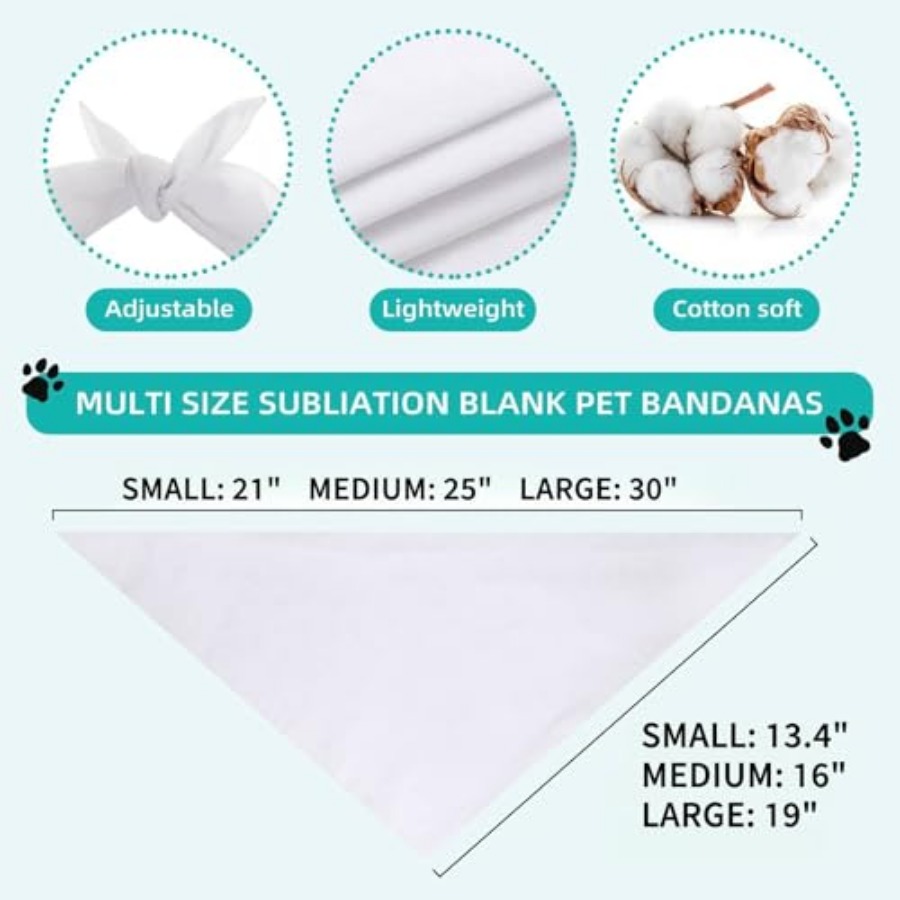 Blank Dog Bandanas -1PCS, DIY  - Bandana Blank White 리뷰 및 가격