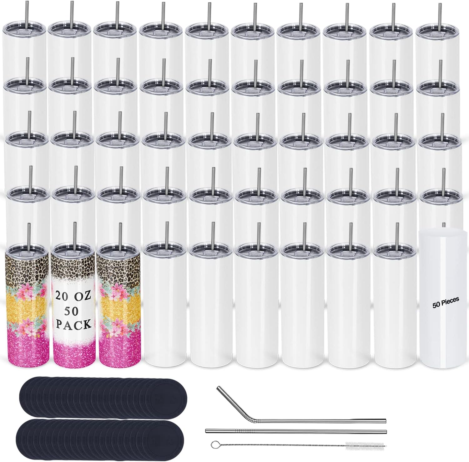 50 Pack Sublimation Tumblers B - Tumbler 20Oz White 리뷰 및 가격