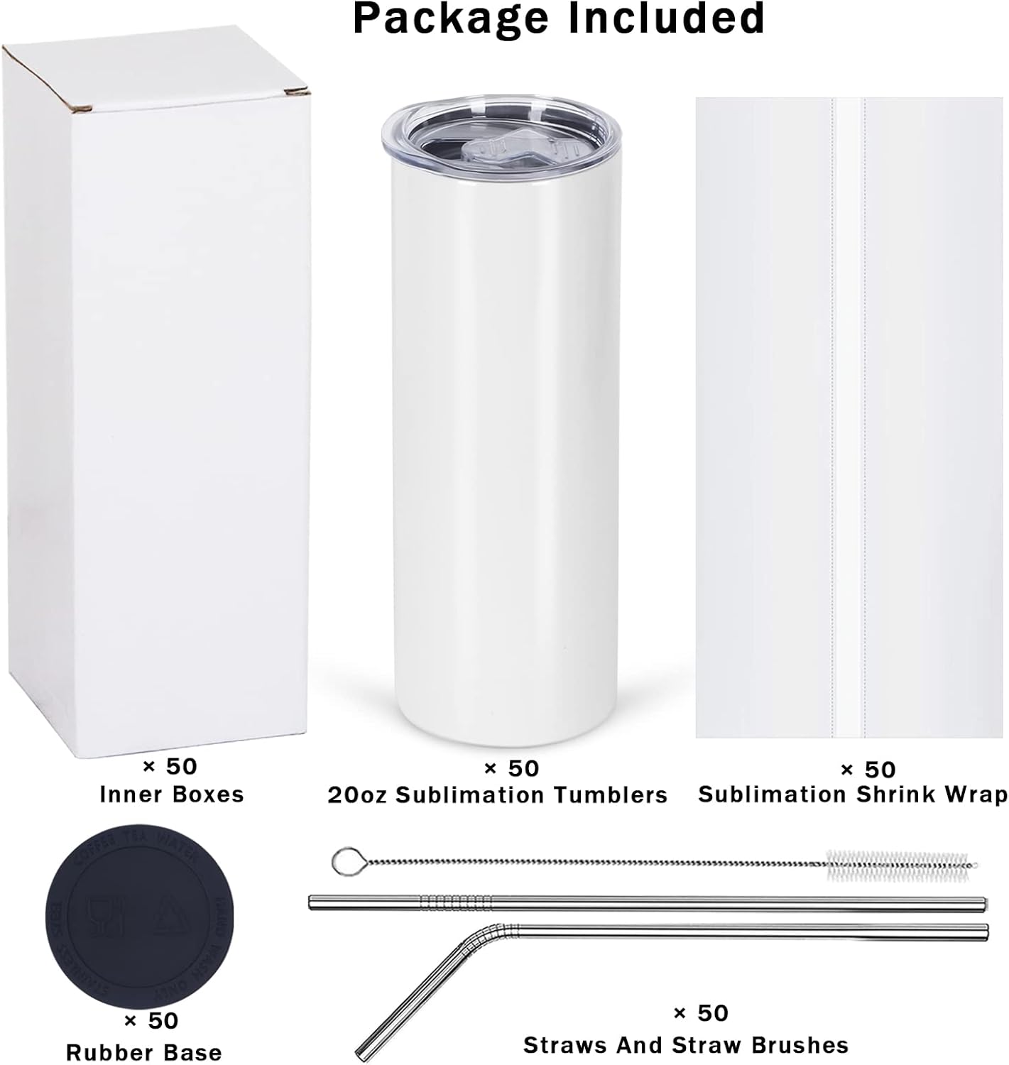 50 Pack Sublimation Tumblers B - Tumbler 20Oz White 리뷰 및 가격