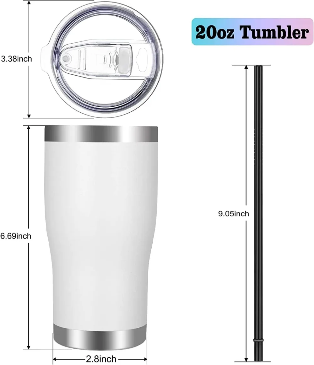 20oz Stainless Steel Tumbler w - Tumbler 20Oz White 리뷰 및 가격