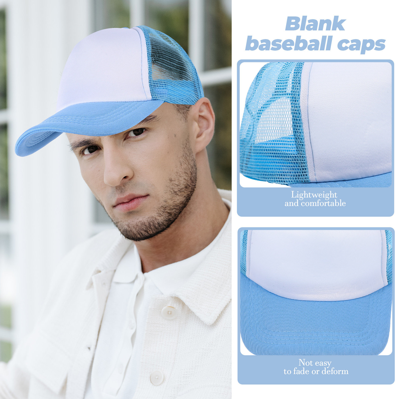 10Pcs Blank Mesh Baseball Caps - Hat Sublimation Blank 리뷰 및 가격