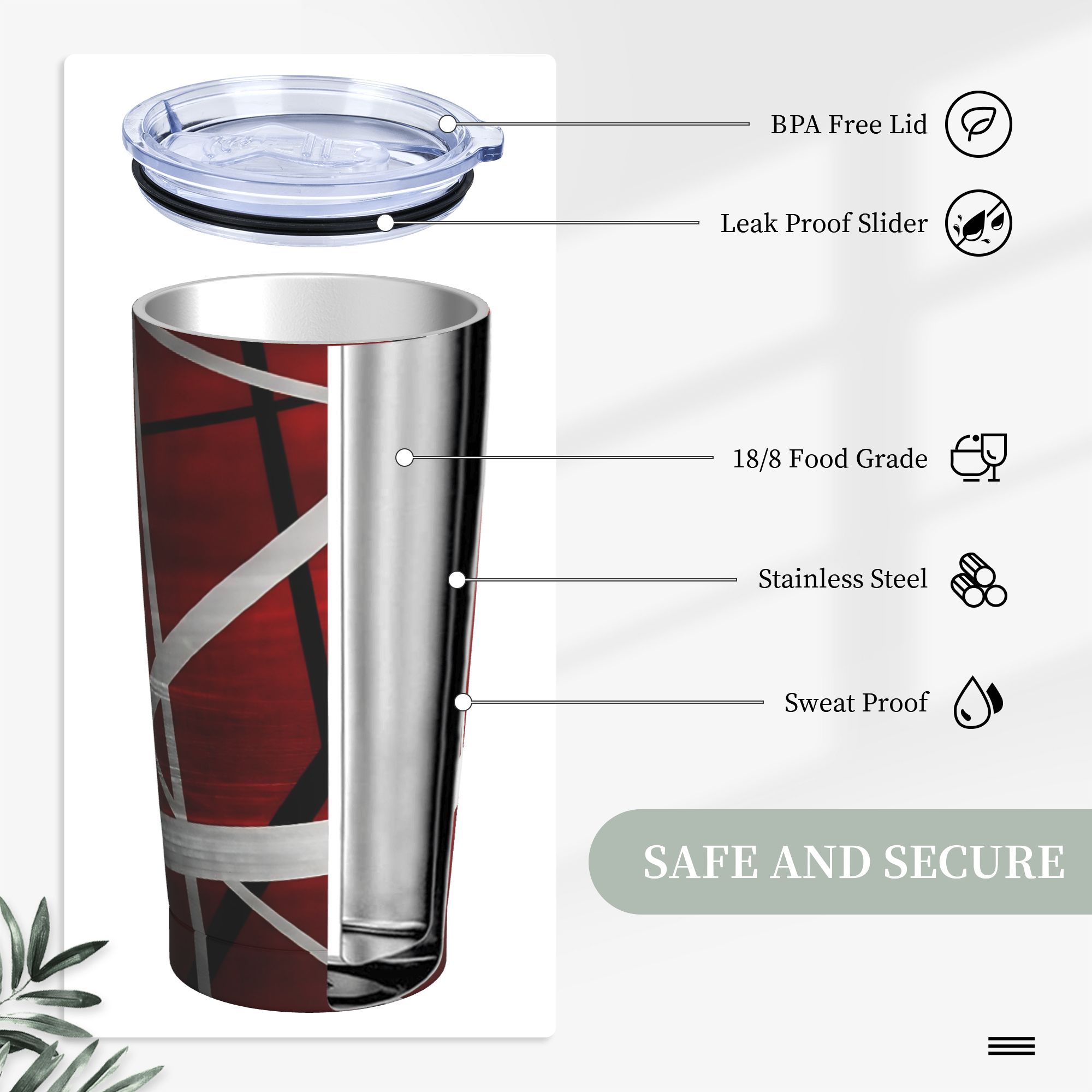 V-Van Halens Red Black White T - Tumbler 20Oz White 리뷰 및 가격