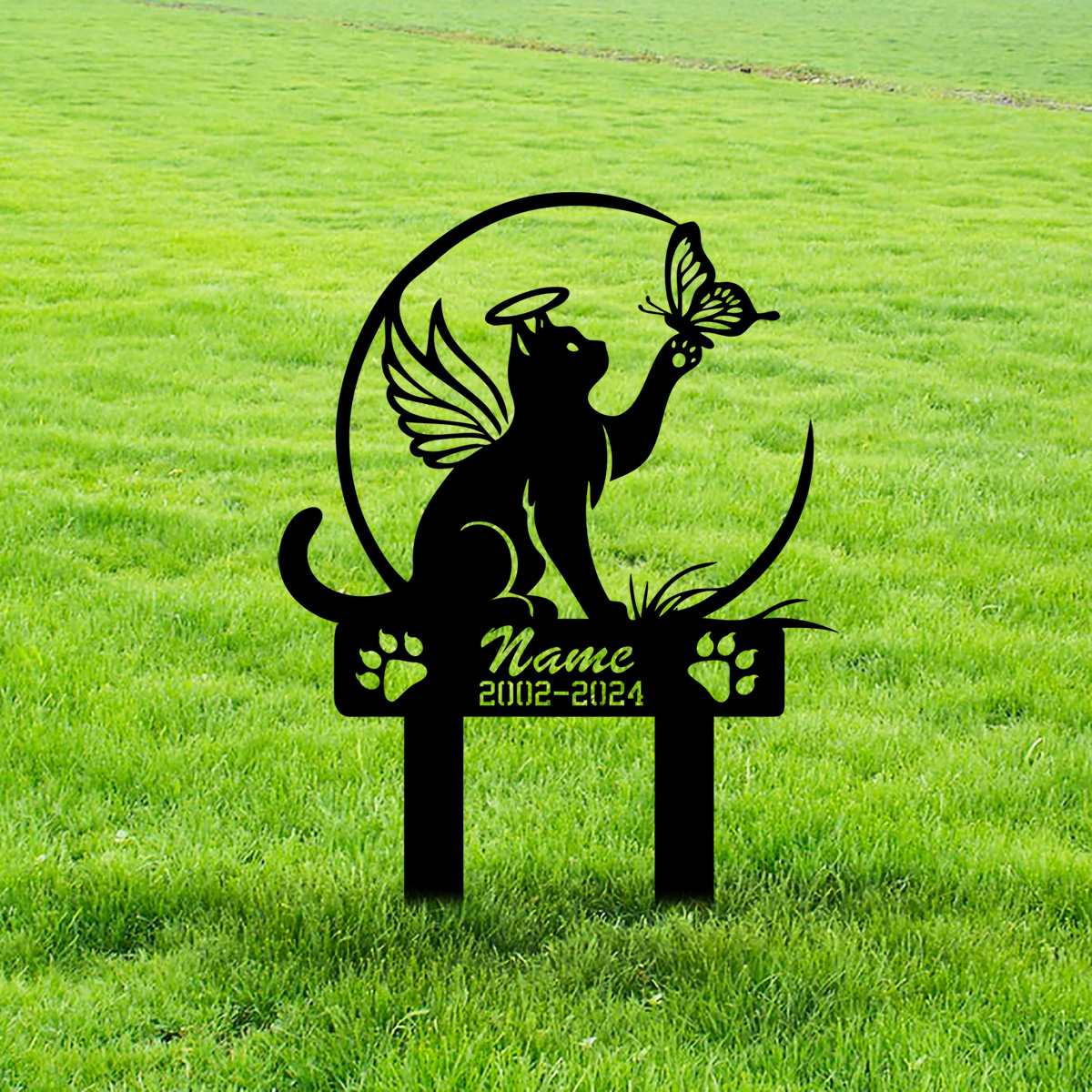 Cat Garden Stake - Metal Cat w - Yard Sign Blank 리뷰 및 가격