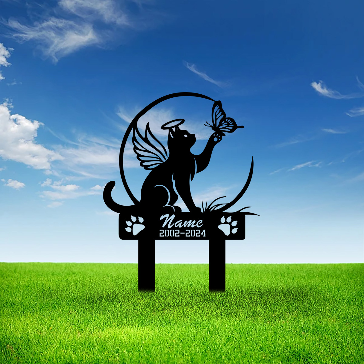 Cat Garden Stake - Metal Cat w - Yard Sign Blank 리뷰 및 가격